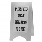 Stainless Steel Social Distancing Sign